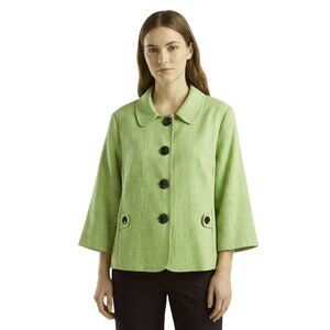 VTG Perceptions Womens Blazer 16 Spring Green 3/4 Sleeve Peplum Jackie O Retro